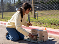  student with project